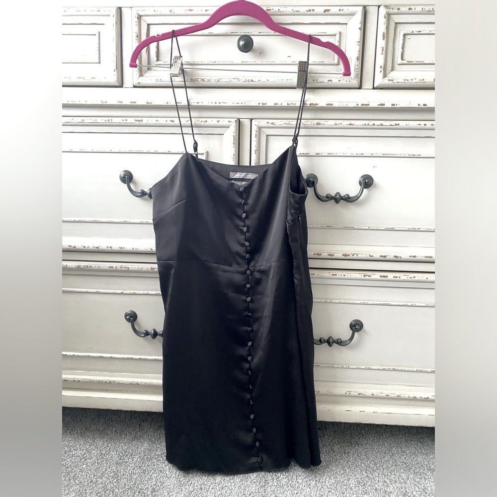 Urban Outfitters satin mini dress with buttons and adjustable straps (M)